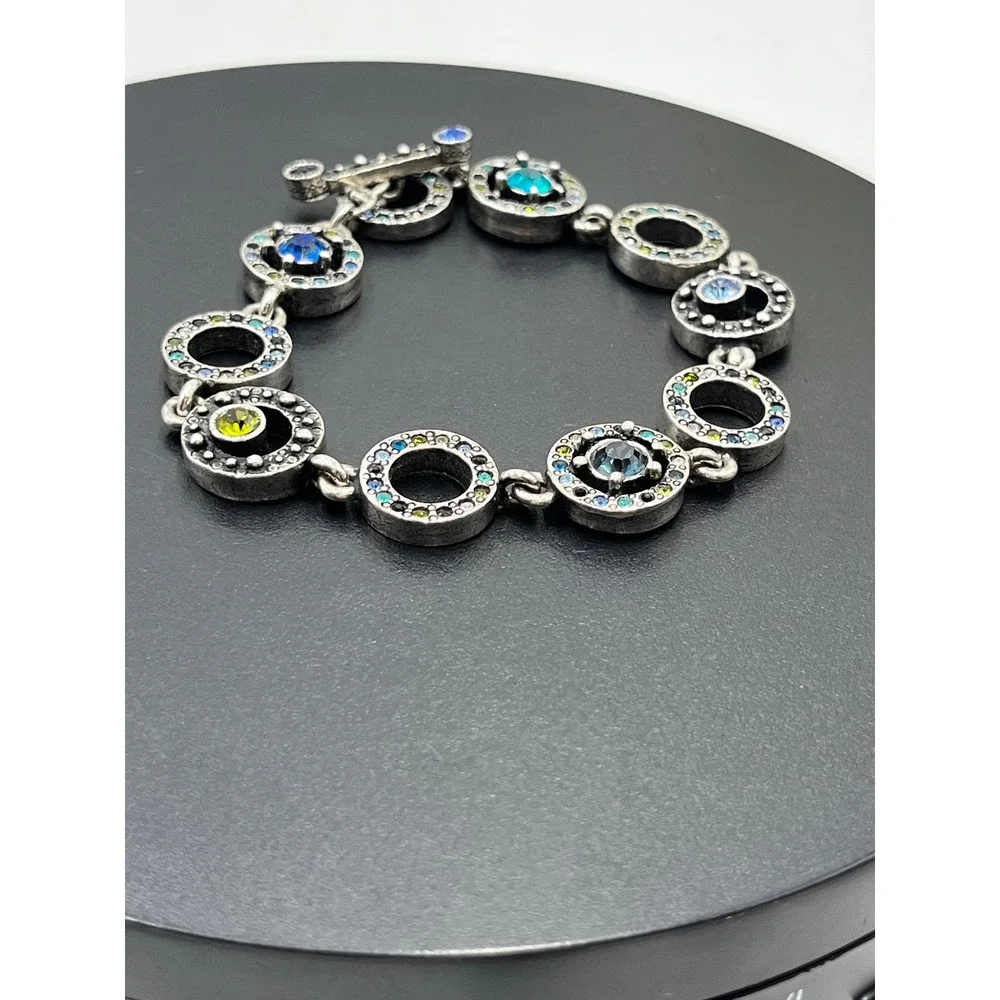 Patricia Locke Rare Archival Concentric Omni Crystal Rainbow Bracelet USA